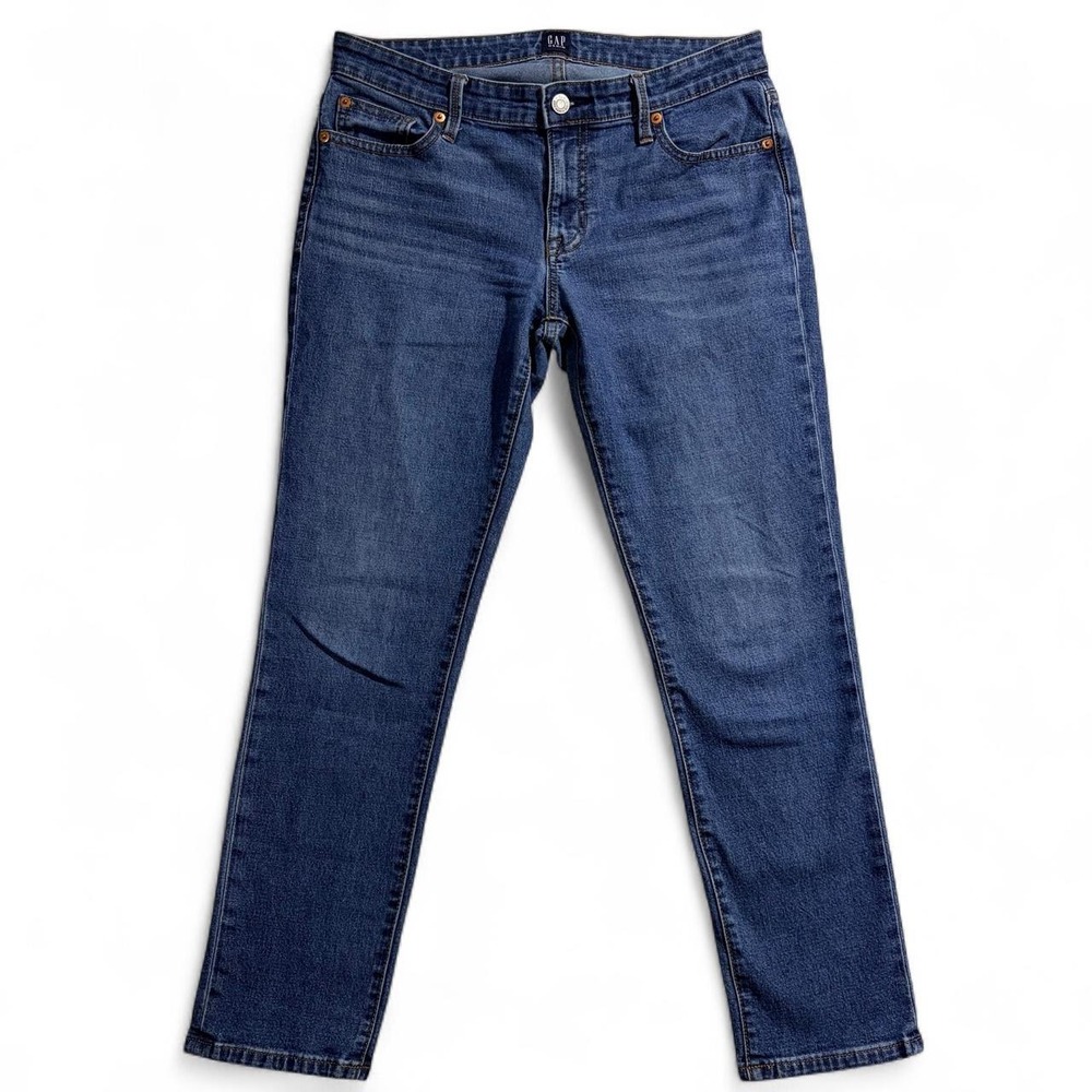 Gap Girlfriend Jeans Womens 27 Dark Wash Straight Leg Blue Denim Classic Y2K